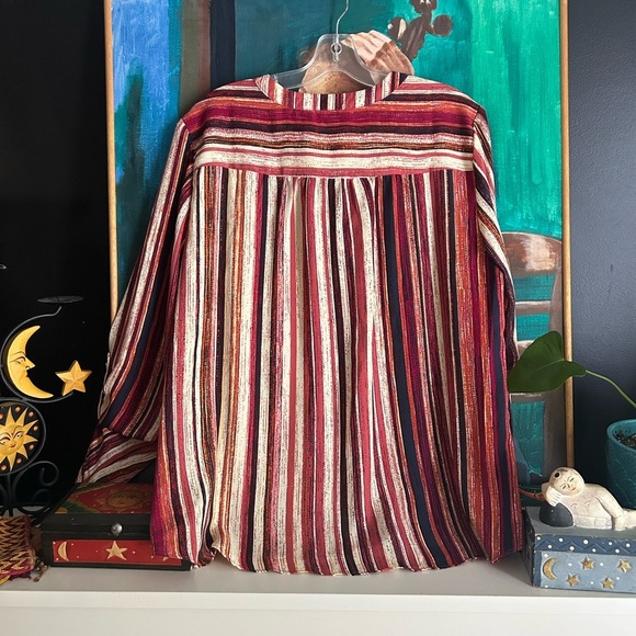 Zac & Rachel Red and Cream Striped Blouse - Picture 5 of 15